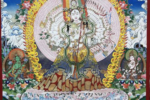 编号188-492255：彩绘唐卡-大白伞盖佛母（100*70CM左右）