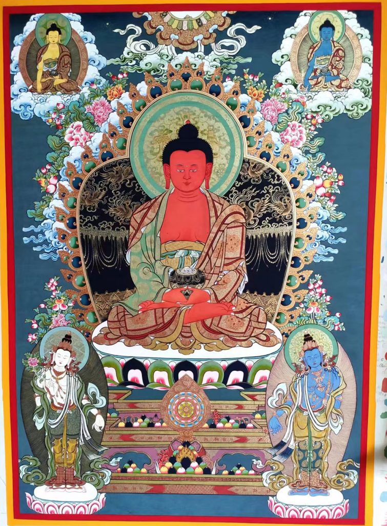 编号188-592599：彩绘唐卡-阿弥陀佛（80*60CM左右）