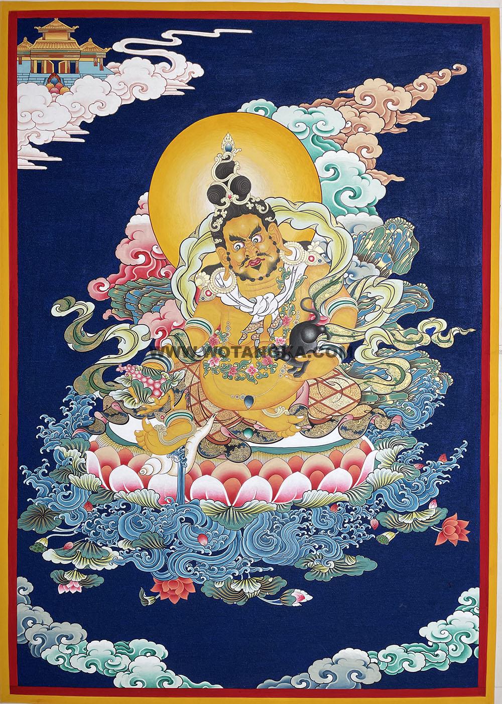 热贡-东智加:彩绘唐卡-黄财神(80*50CM左右)