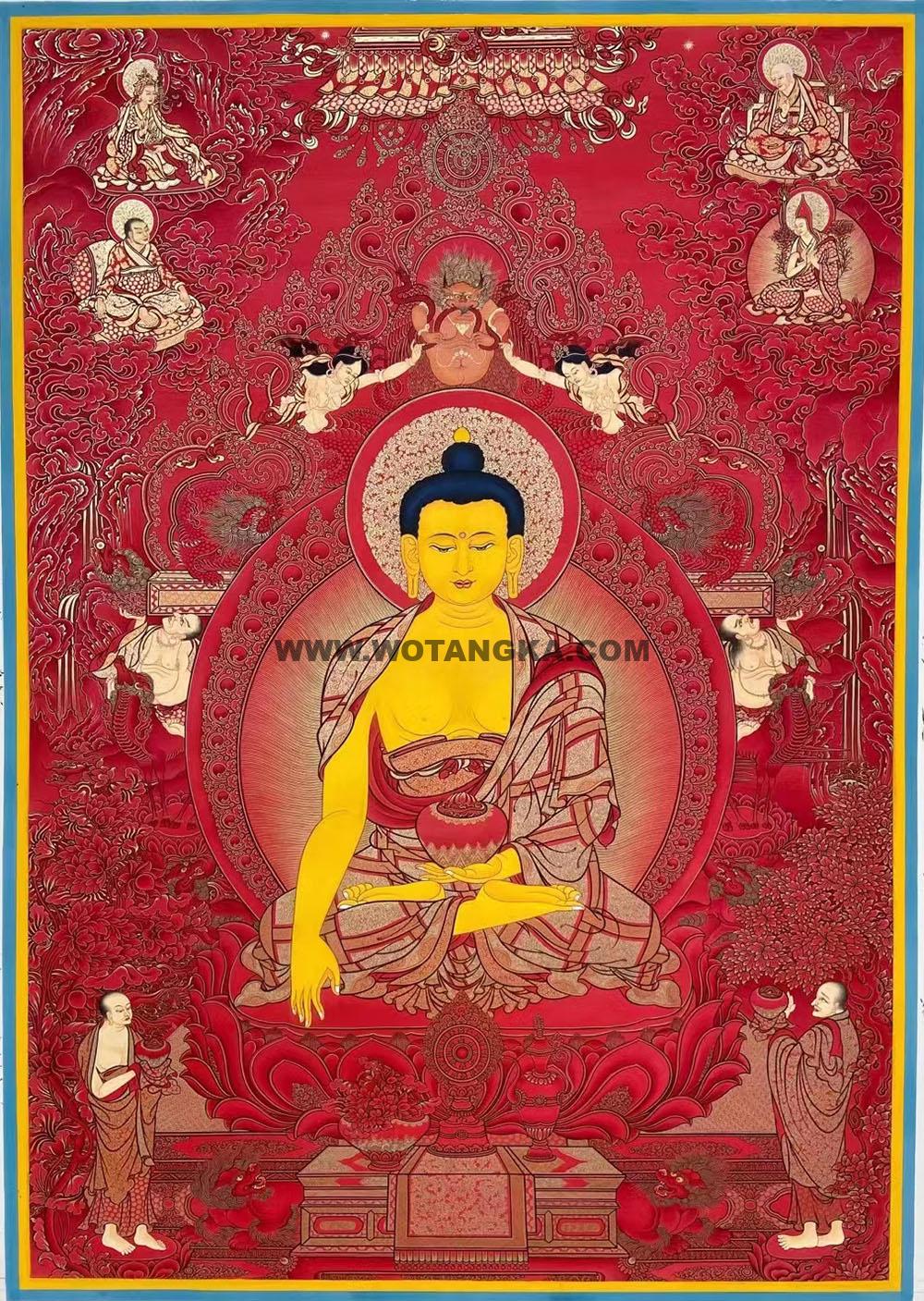 热贡-东智加·画院：红金唐卡-释迦牟尼佛（80*60CM左右）