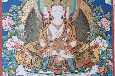 编号188-726749：彩绘唐卡-四面大日如来（70*50CM左右）