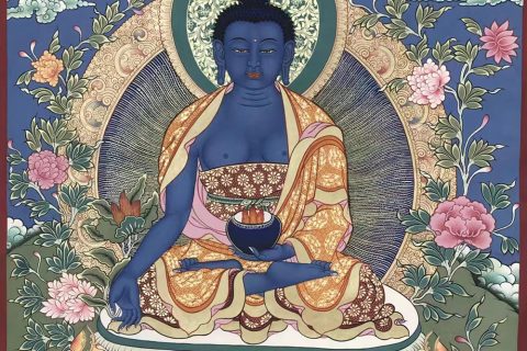 编号188-740509：彩绘唐卡-药师佛（60*45CM左右）