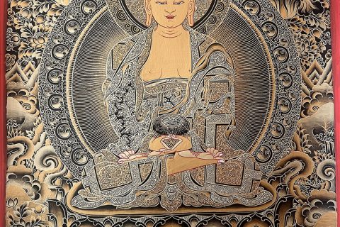 编号188-817027：黑金唐卡-阿弥陀佛（60*45CM左右）