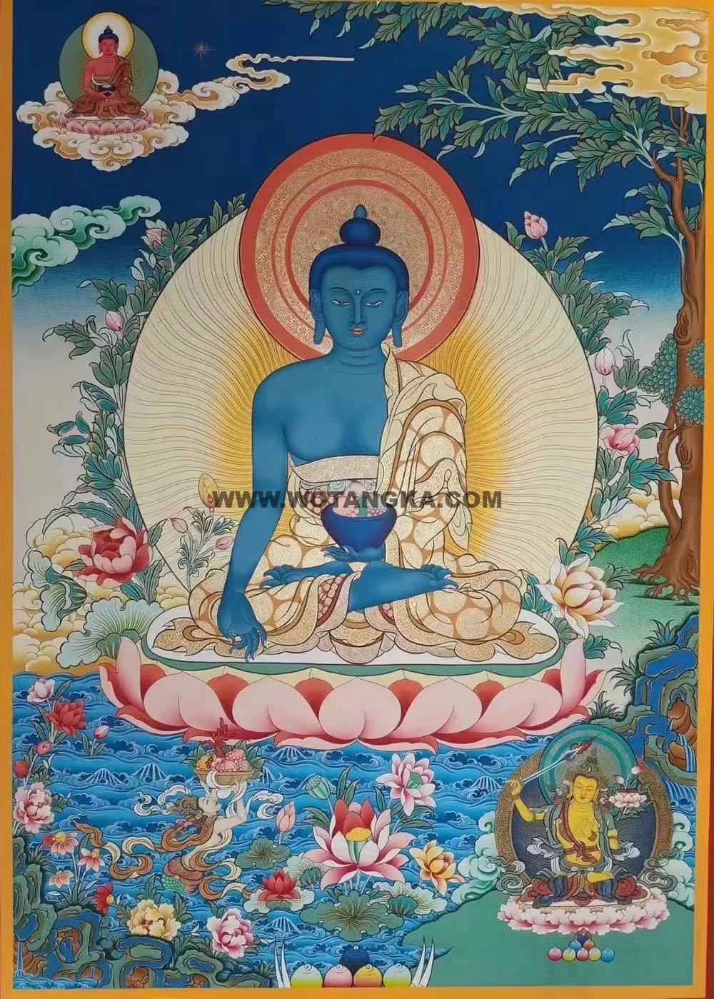 编号188-859742：彩绘唐卡-药师佛（70*50CM左右）