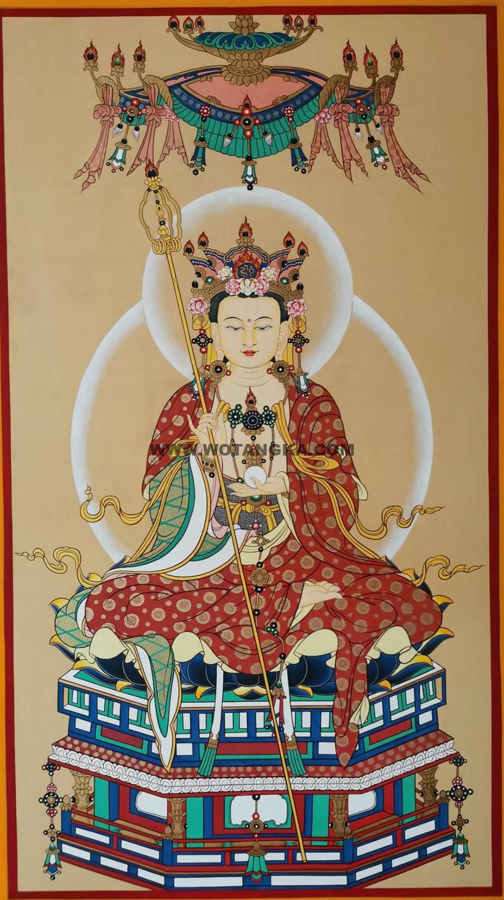 编号188-920226：彩绘唐卡-地藏王菩萨（80*55CM左右）