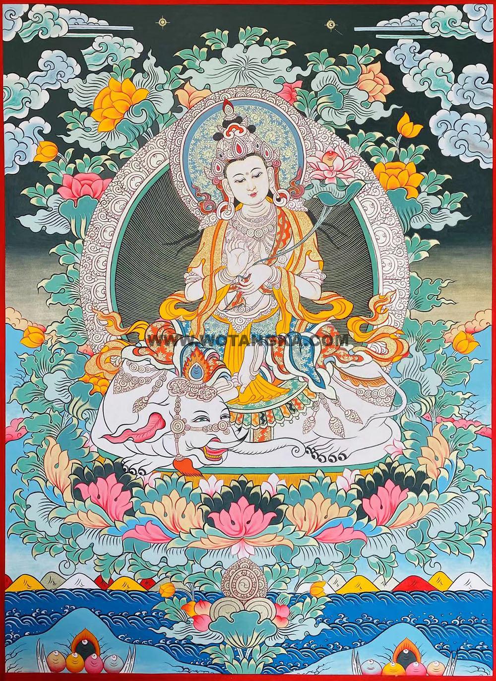 编号188-929501：彩绘唐卡-普贤菩萨（60*45CM左右）