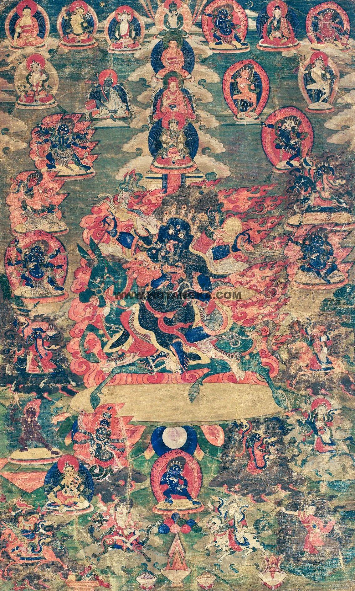 沃唐卡编号AC24962:黑袍大黑天