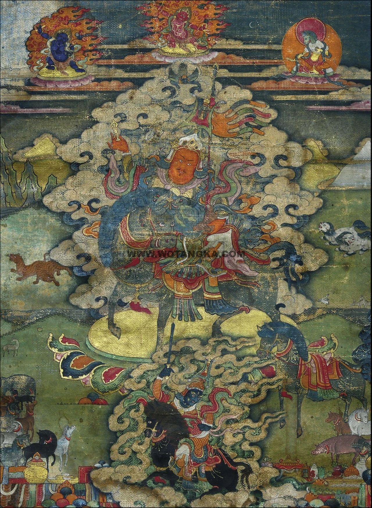 沃唐卡编号AC42931:红矛多闻天王