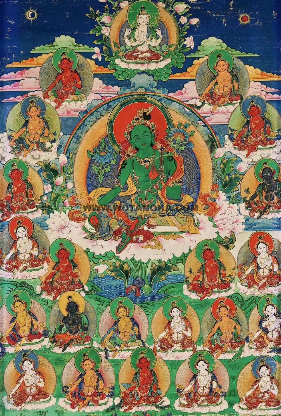 沃唐卡编号AC83120：绿度母