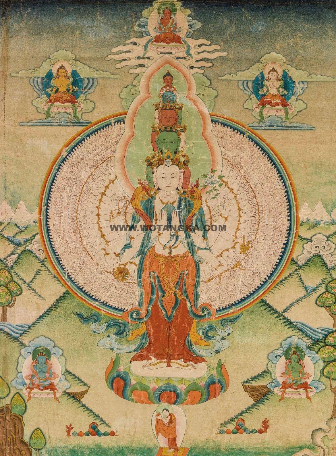 沃唐卡编号AC90396：千手千眼观音
