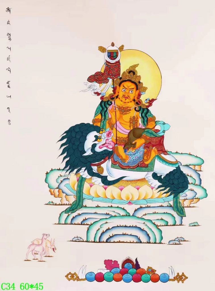 编号138-120039：彩绘唐卡-财宝天王（60*45CM左右）
