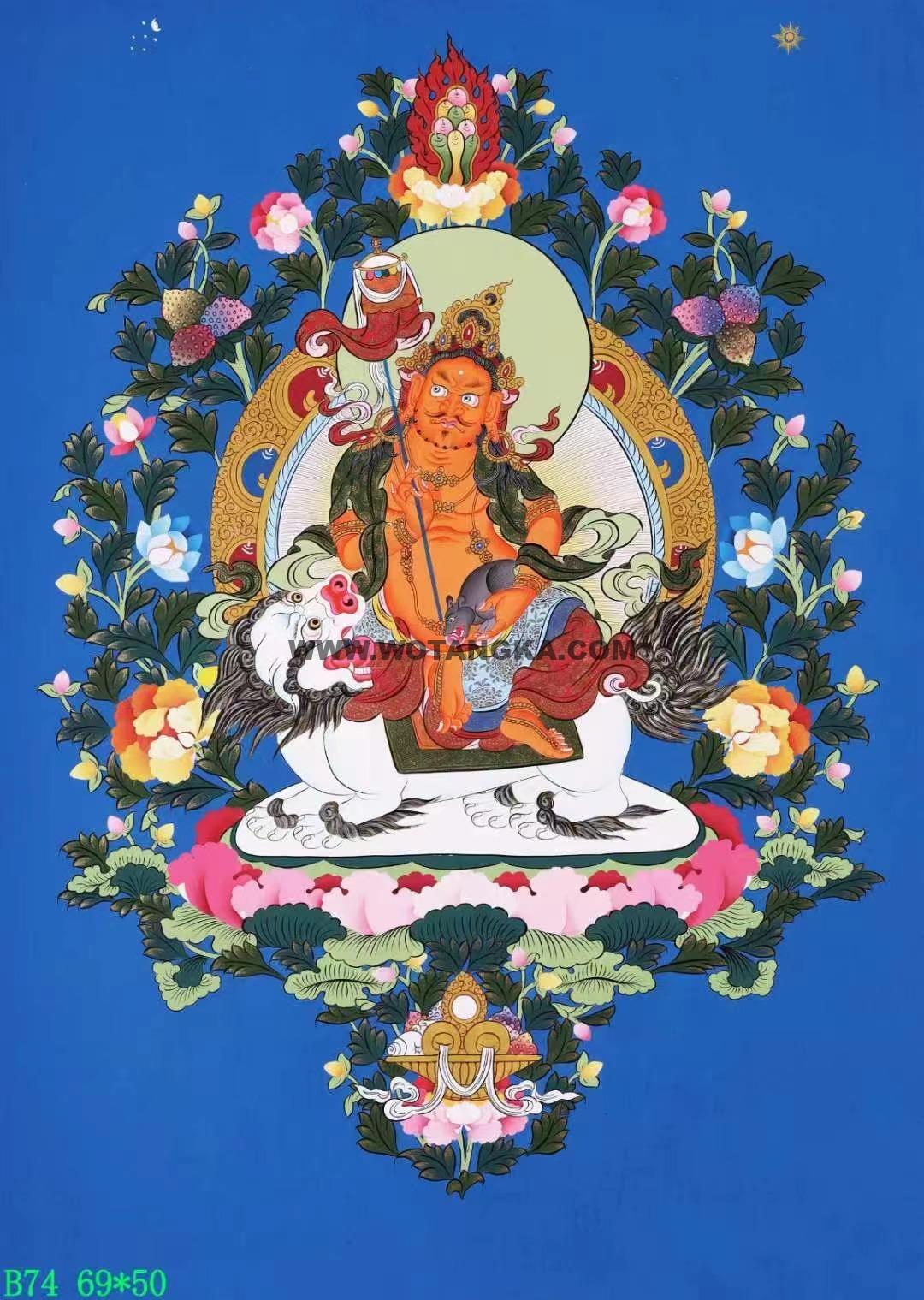 编号138-126967：彩绘唐卡-财宝天王（69*50CM左右）