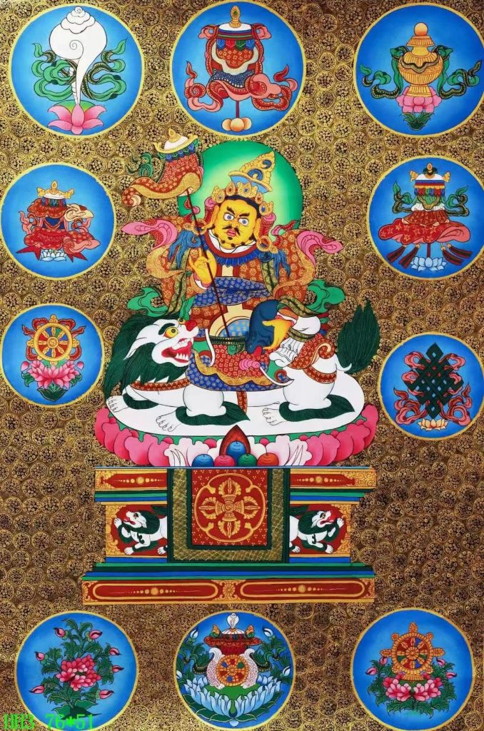 编号138-171622：黑金唐卡-财宝天王（76*51CM左右）