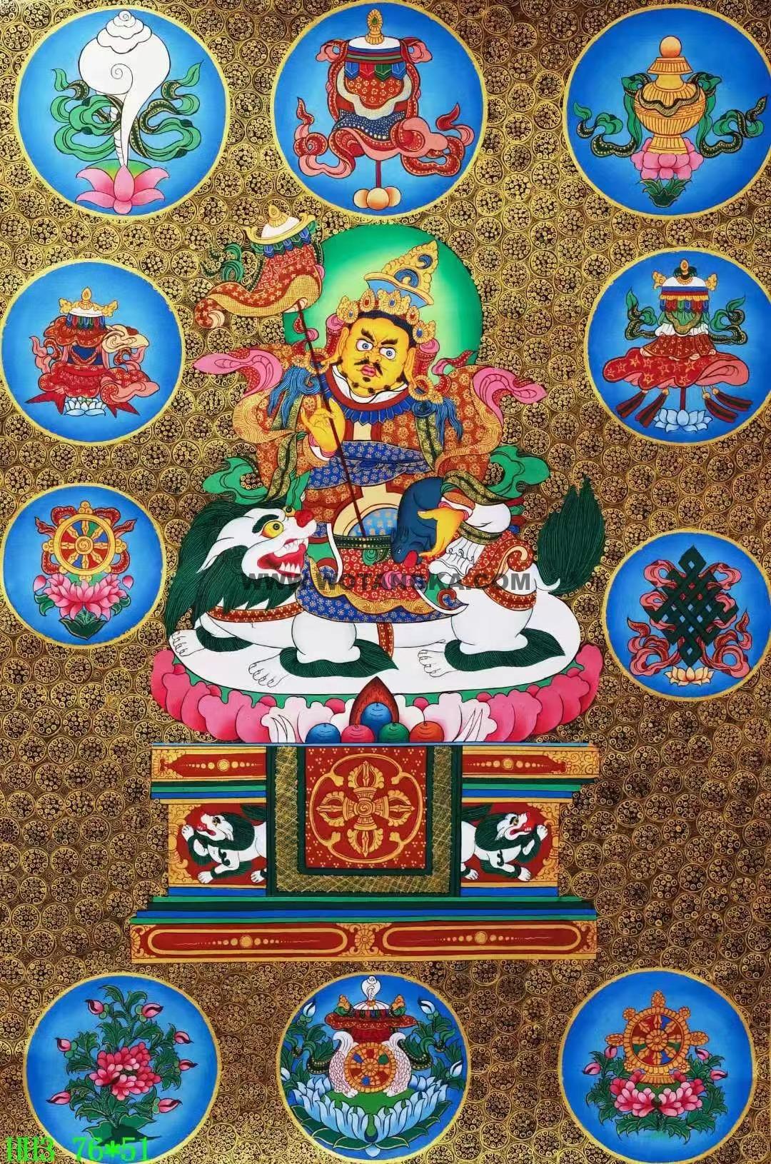 编号138-171622:黑金唐卡-财宝天王(76*51CM左右)