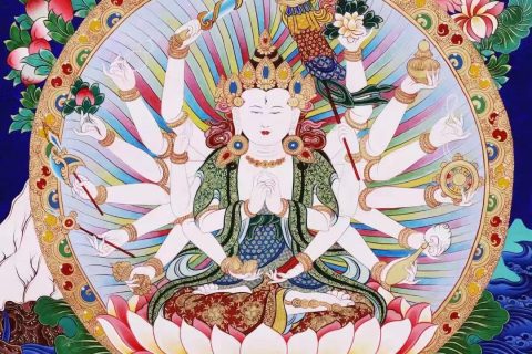 编号138-176699：彩绘唐卡-准提佛母（80*60CM左右）