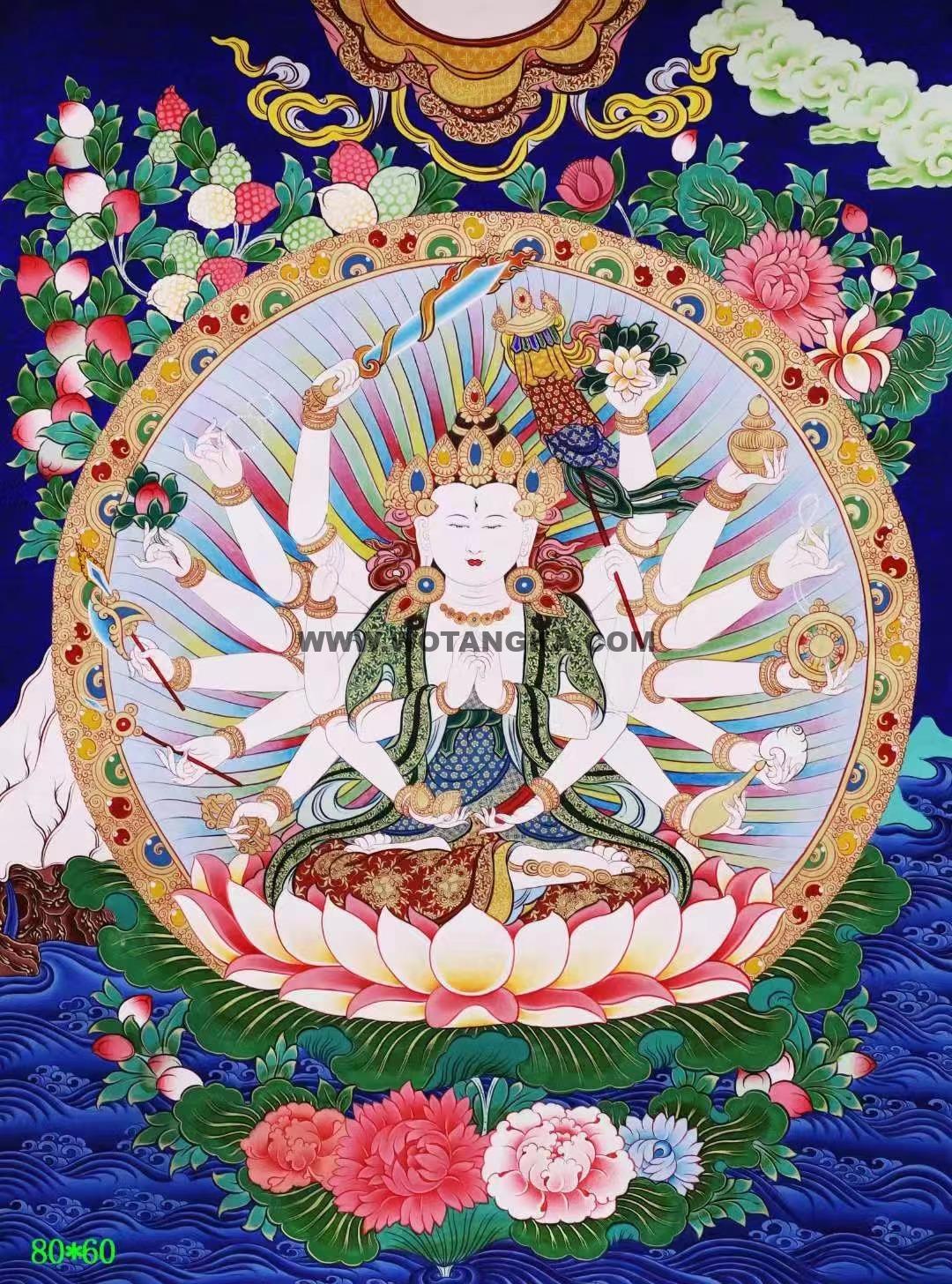 编号138-176699:彩绘唐卡-准提佛母(80*60CM左右)