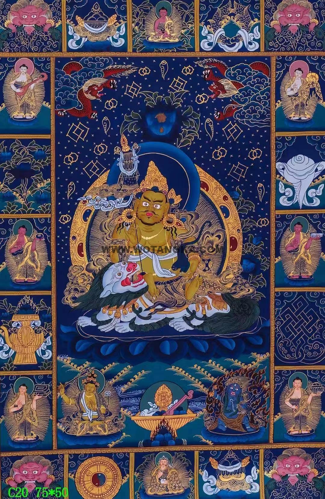 编号138-219159:彩绘唐卡-财宝天王(75*50CM左右)