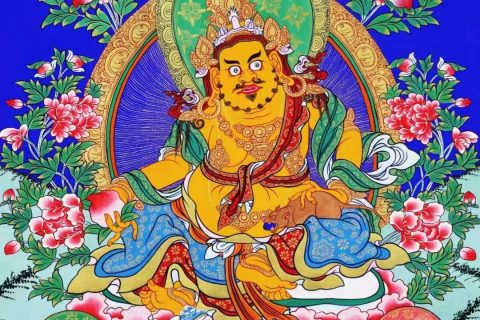 编号138-237259：彩绘唐卡-黄财神（70*50CM左右）