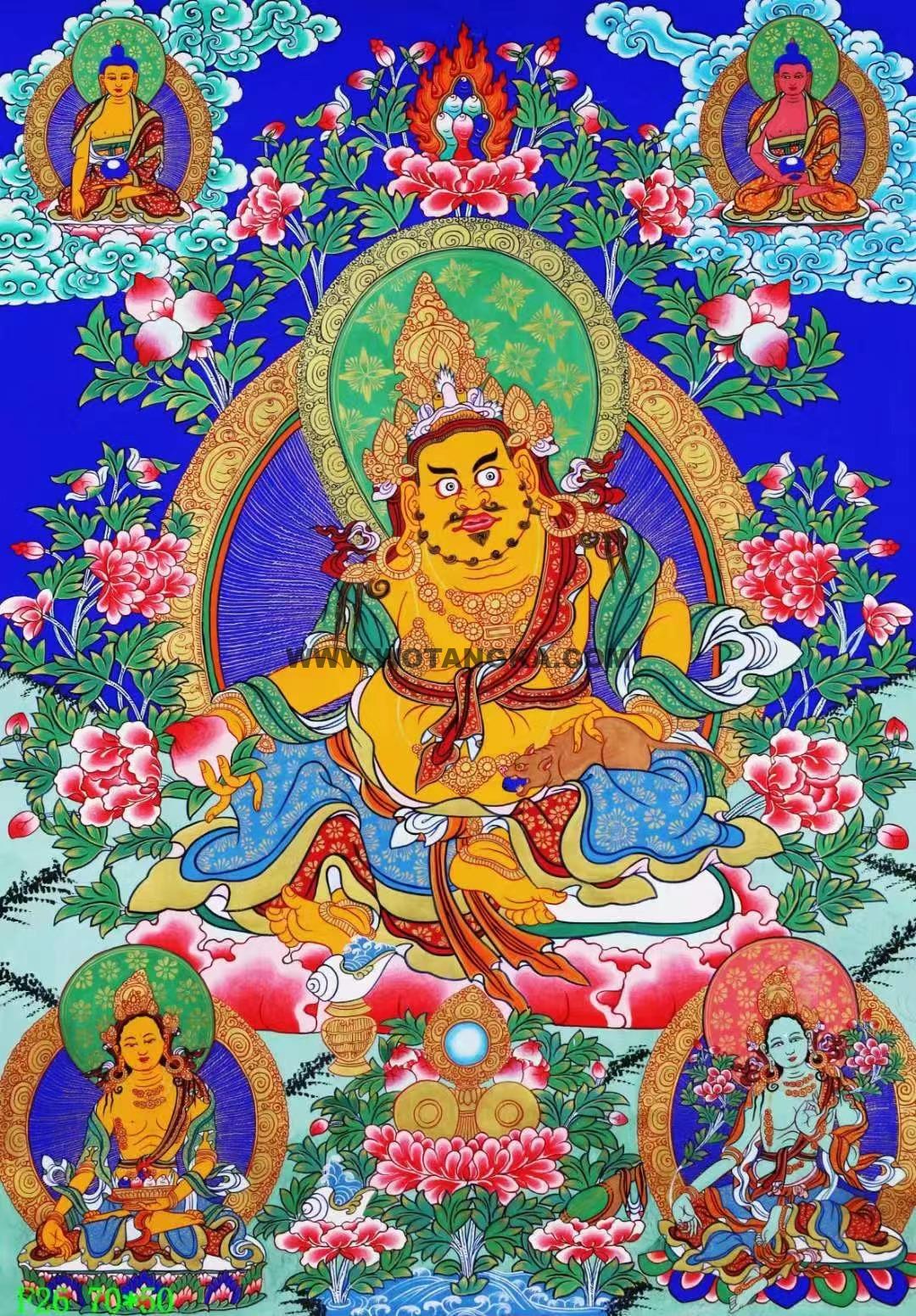 编号138-237259：彩绘唐卡-黄财神（70*50CM左右）