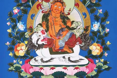 编号138-239760：彩绘唐卡-财宝天王（69*50CM左右）