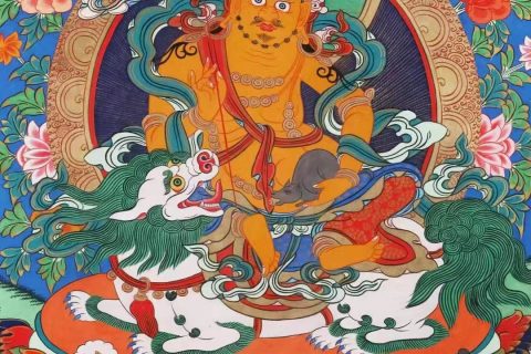 编号138-245719：彩绘唐卡-财宝天王（70*50CM左右）