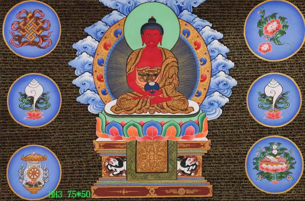 编号138-259848：彩绘唐卡-阿弥陀佛（50*75CM左右）