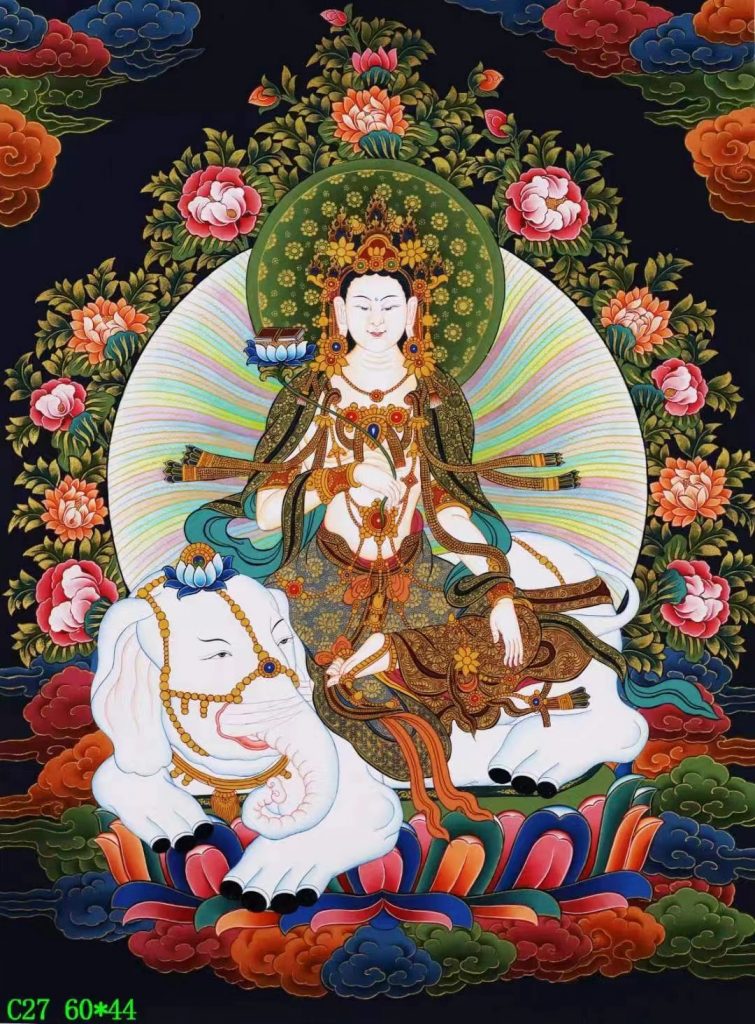 编号138-374221：彩绘唐卡-普贤菩萨（60*44CM左右）