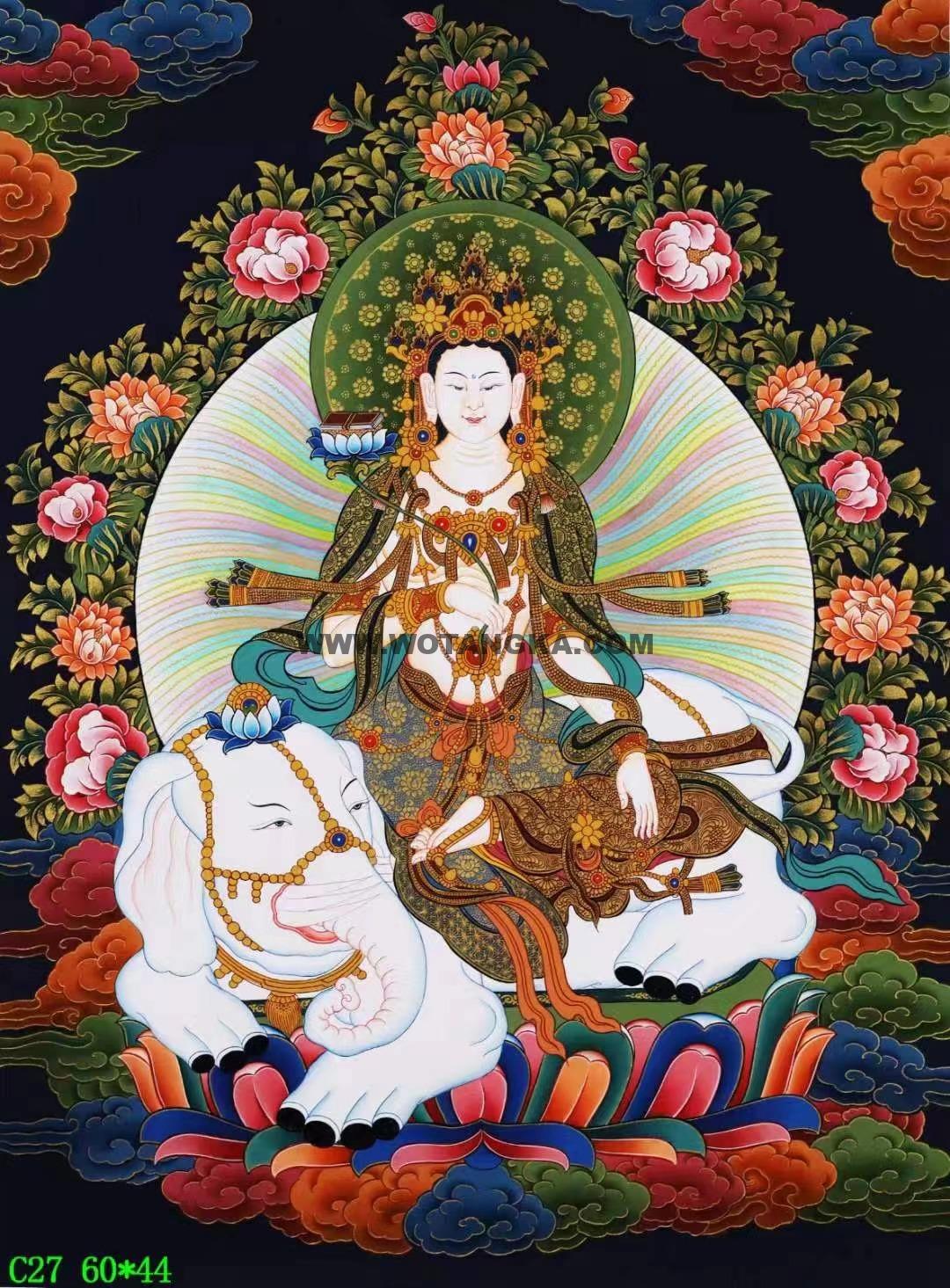 编号138-374221:彩绘唐卡-普贤菩萨(60*44CM左右)