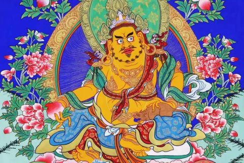 编号138-425168：彩绘唐卡-黄财神（70*50CM左右）