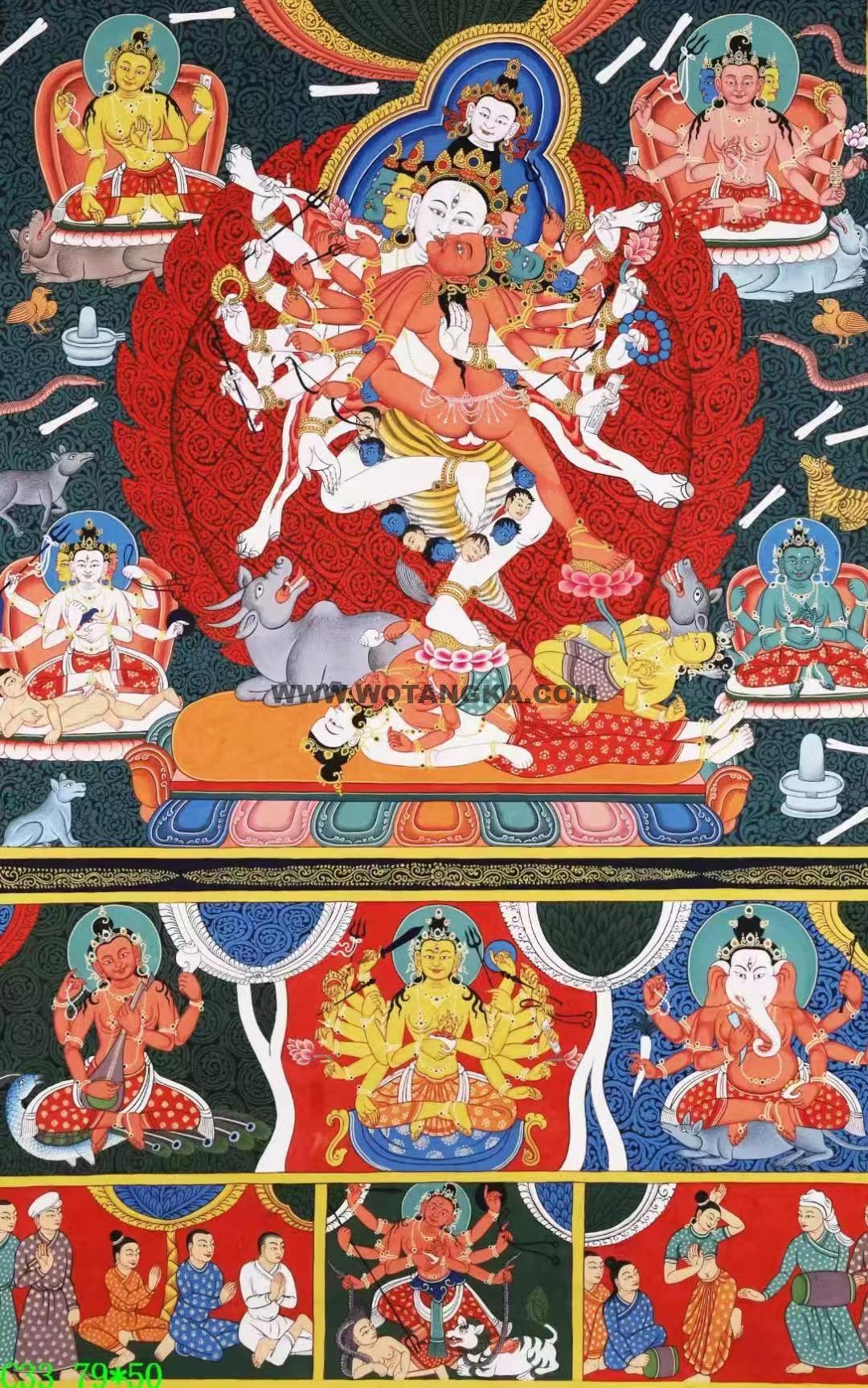 编号138-440312：彩绘唐卡-喜金刚（79*50CM左右）