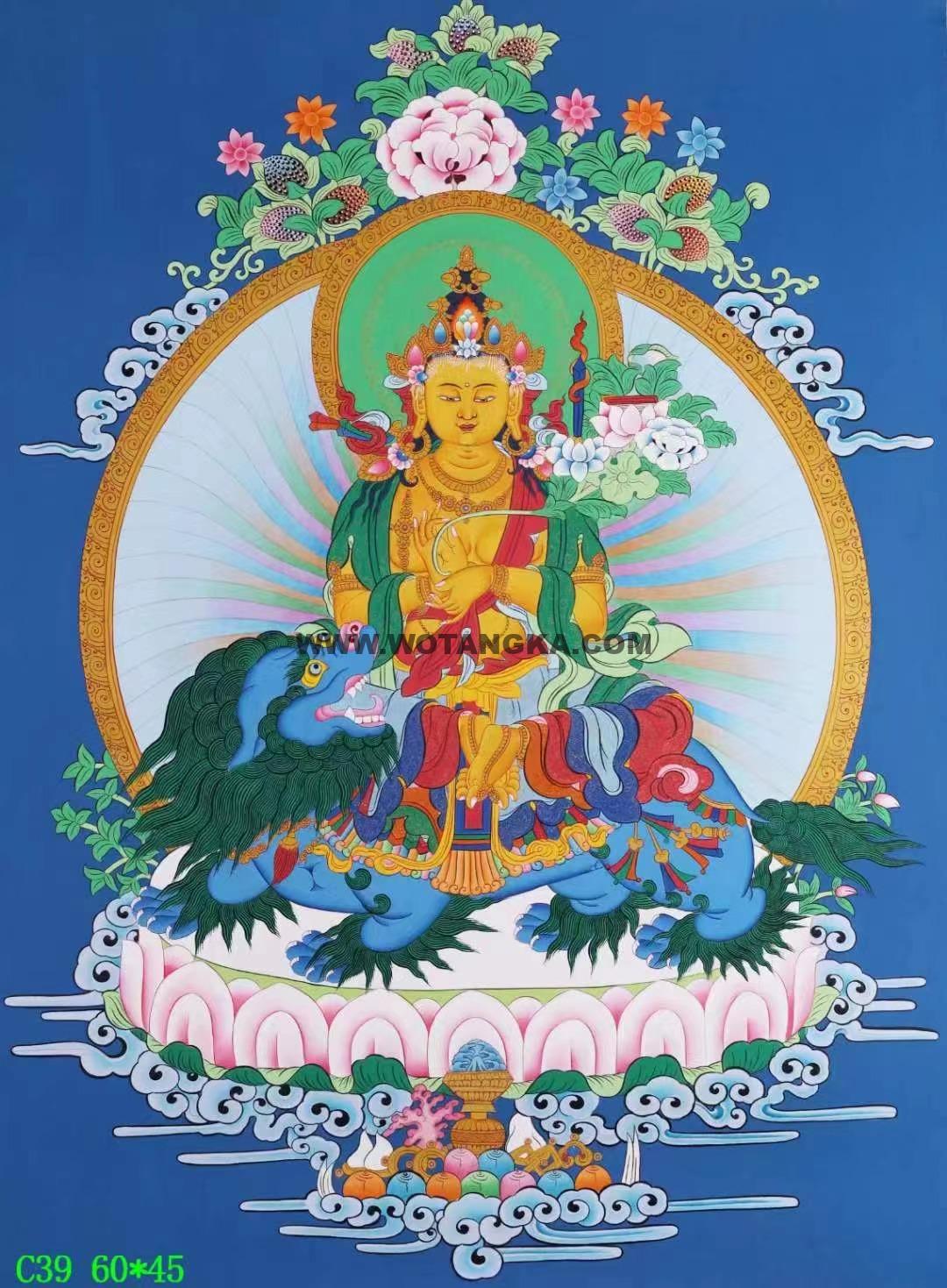 编号138-459244:彩绘唐卡-文殊菩萨(60*45CM左右)
