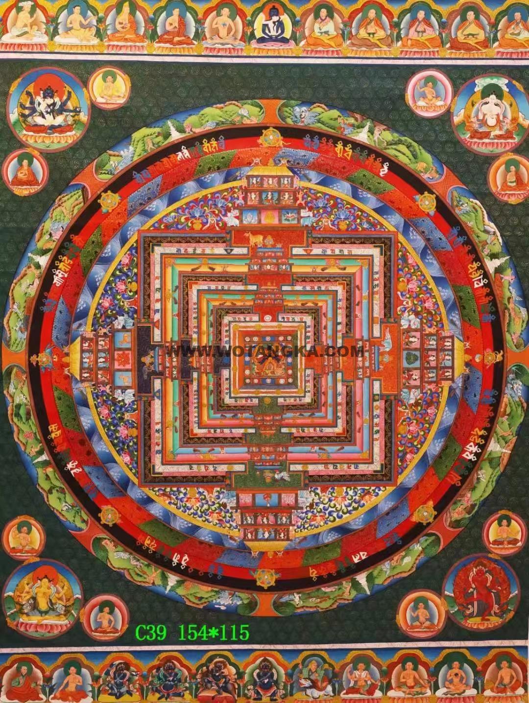 编号138-467211：彩绘唐卡-时轮金刚坛城（154*115CM左右）