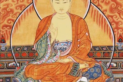 编号138-568554：彩绘唐卡-大日如来（50*26CM左右）
