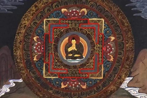 编号138-626376：彩绘唐卡-大日如来·曼茶罗坛城（28*23CM左右）