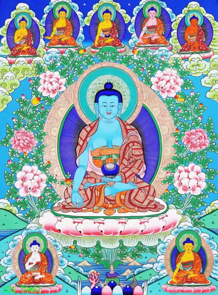 编号138-642952：彩绘唐卡-药师佛（79*61CM左右）