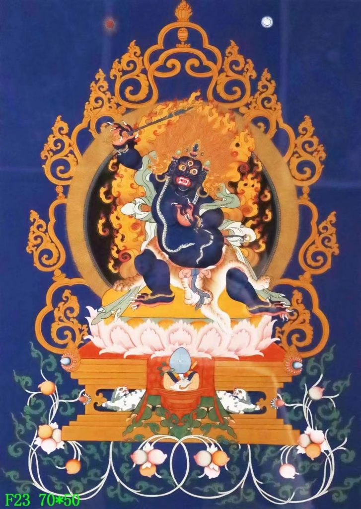 编号138-692035：蓝金唐卡-不动明王（70*50CM左右）