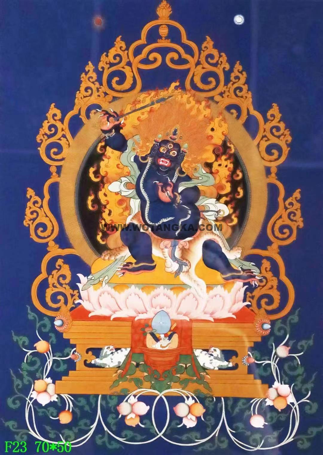 编号138-692035：蓝金唐卡-不动明王（70*50CM左右）