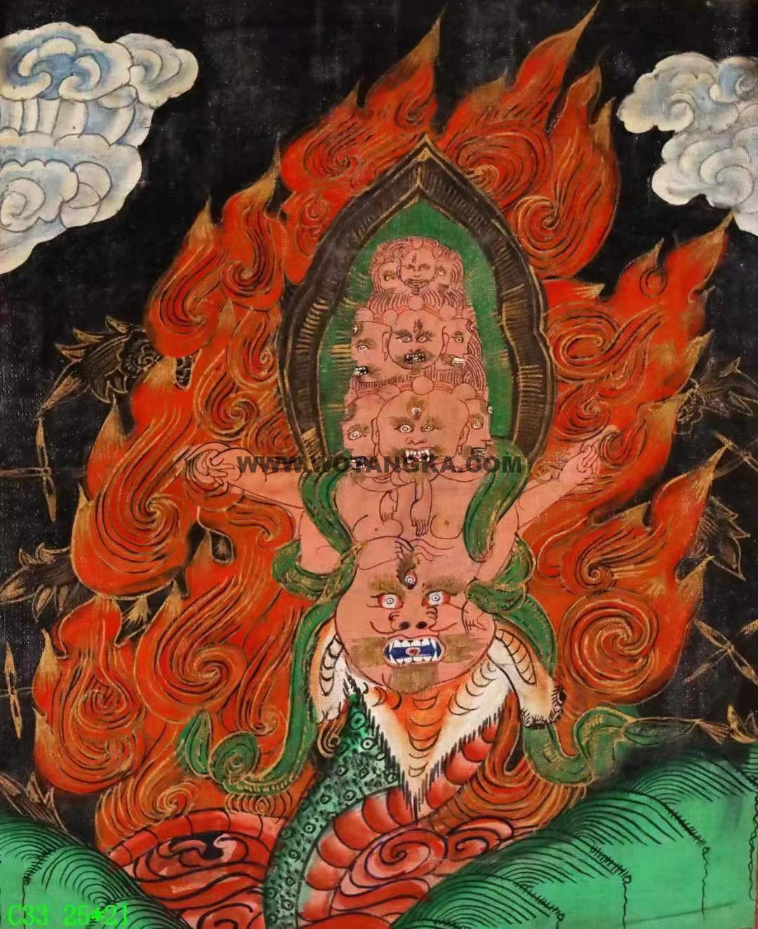 编号138-701680:彩绘唐卡-惹呼拉(25*21CM左右)