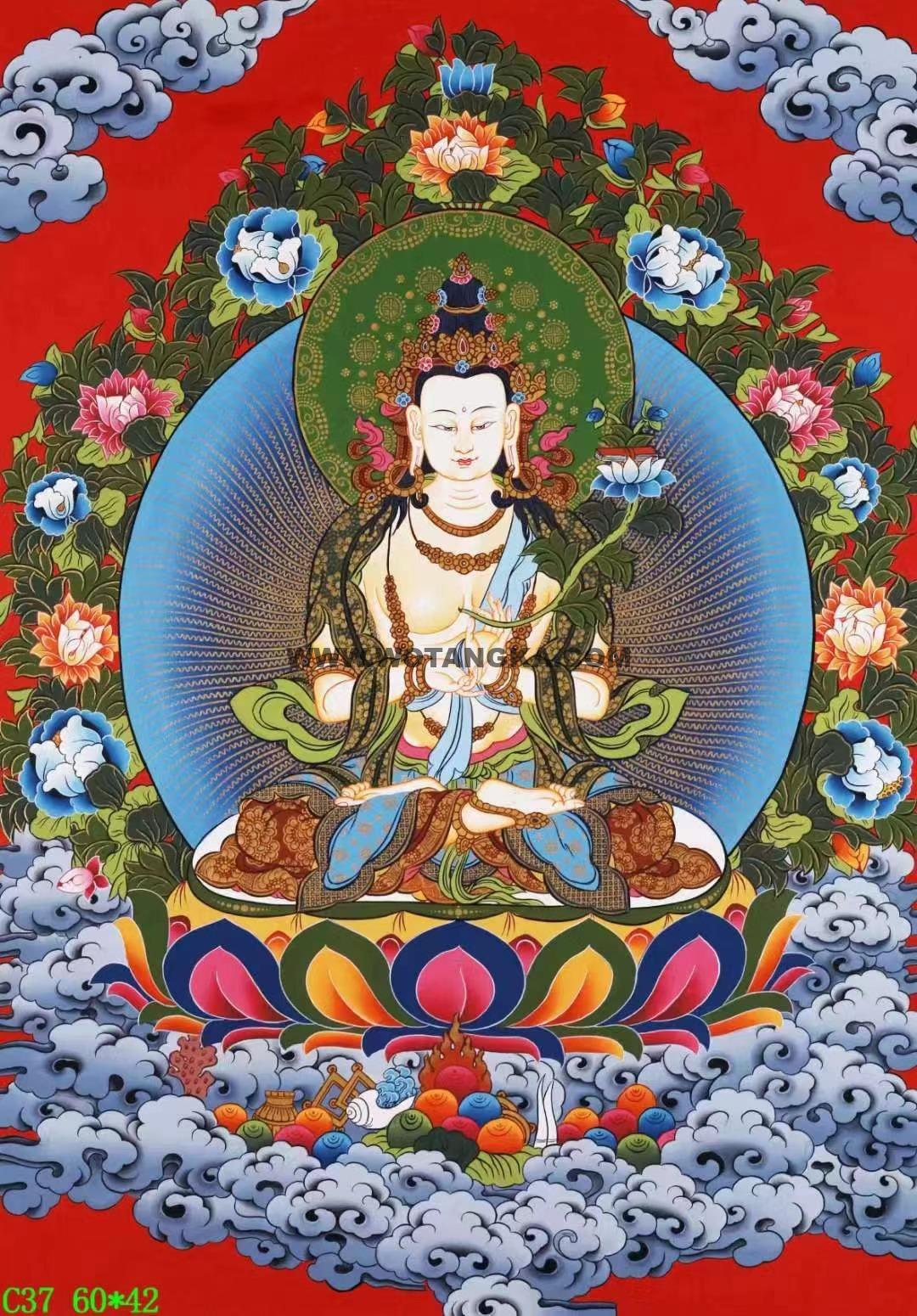 编号138-725031:红金唐卡-大势至菩萨(60*42CM左右)