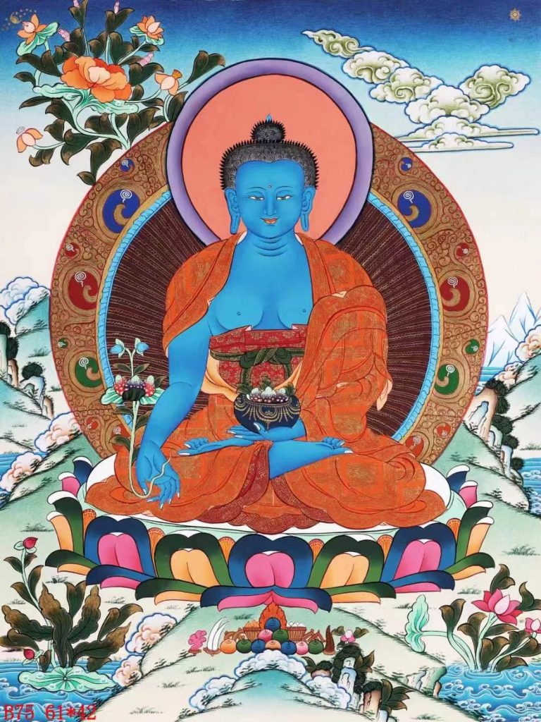 编号138-771947：彩绘唐卡-药师佛（61*42CM左右）