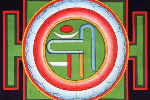 编号138-839520：彩绘唐卡-瑜伽冥想坛城（52*52CM左右）