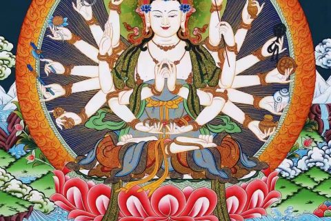 编号138-856444：彩绘唐卡-准提佛母（76*53CM左右）