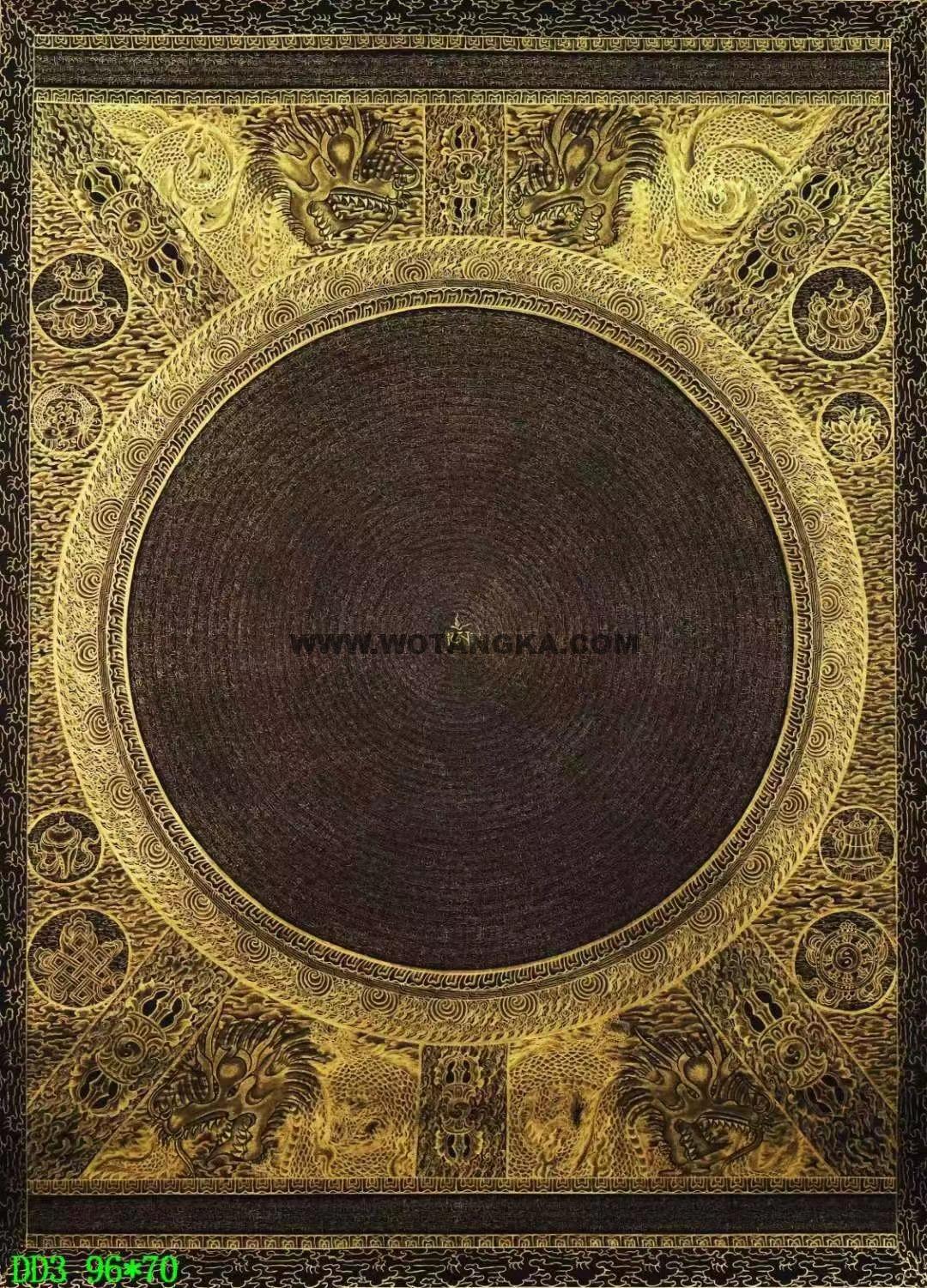 编号138-999912:黑金唐卡-吉祥八宝坛城(96*70CM左右)
