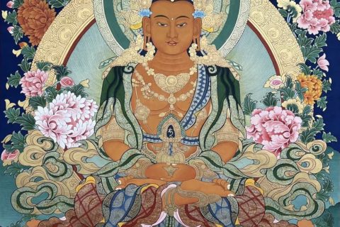 编号188-173571：彩绘唐卡-长寿佛（60*45CM左右）