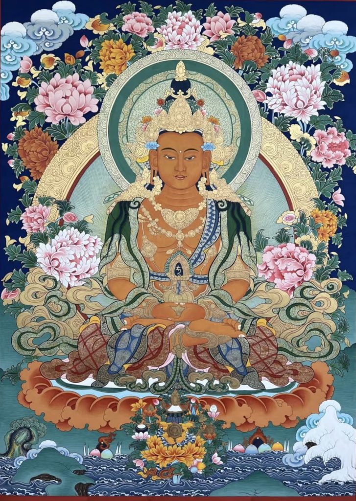 编号188-173571：彩绘唐卡-长寿佛（60*45CM左右）