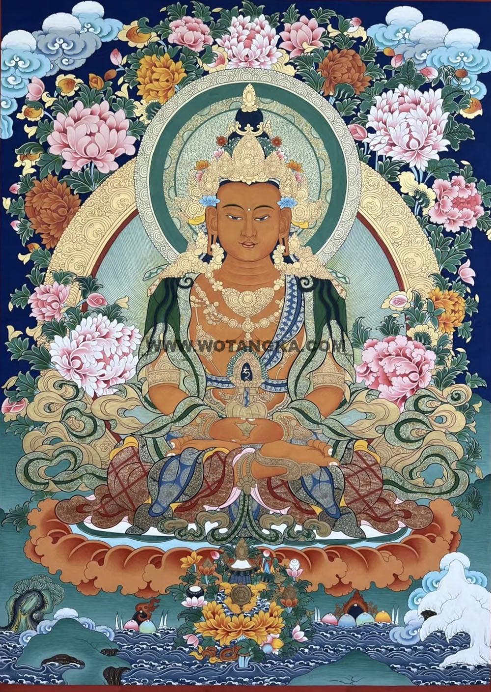 编号188-173571:彩绘唐卡-长寿佛(60*45CM左右)