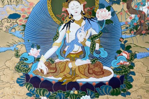 编号188-258328：彩绘唐卡-白度母（80*60CM左右）