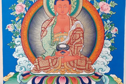 编号188-295640：彩绘唐卡-阿弥陀佛（60*42CM左右）
