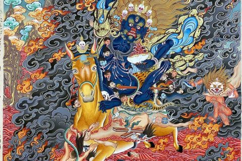 编号188-315461：彩绘唐卡-吉祥天母（60*45CM左右）