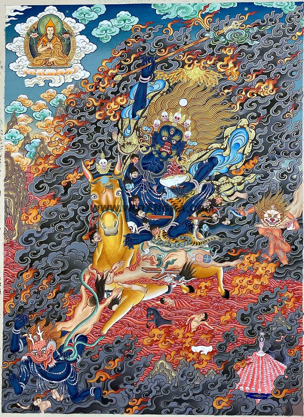 编号188-315461:彩绘唐卡-吉祥天母(60*45CM左右)